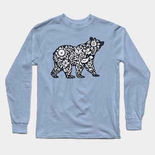 Vintage Cottagecore Bear with Flowers Long Sleeve T-Shirt